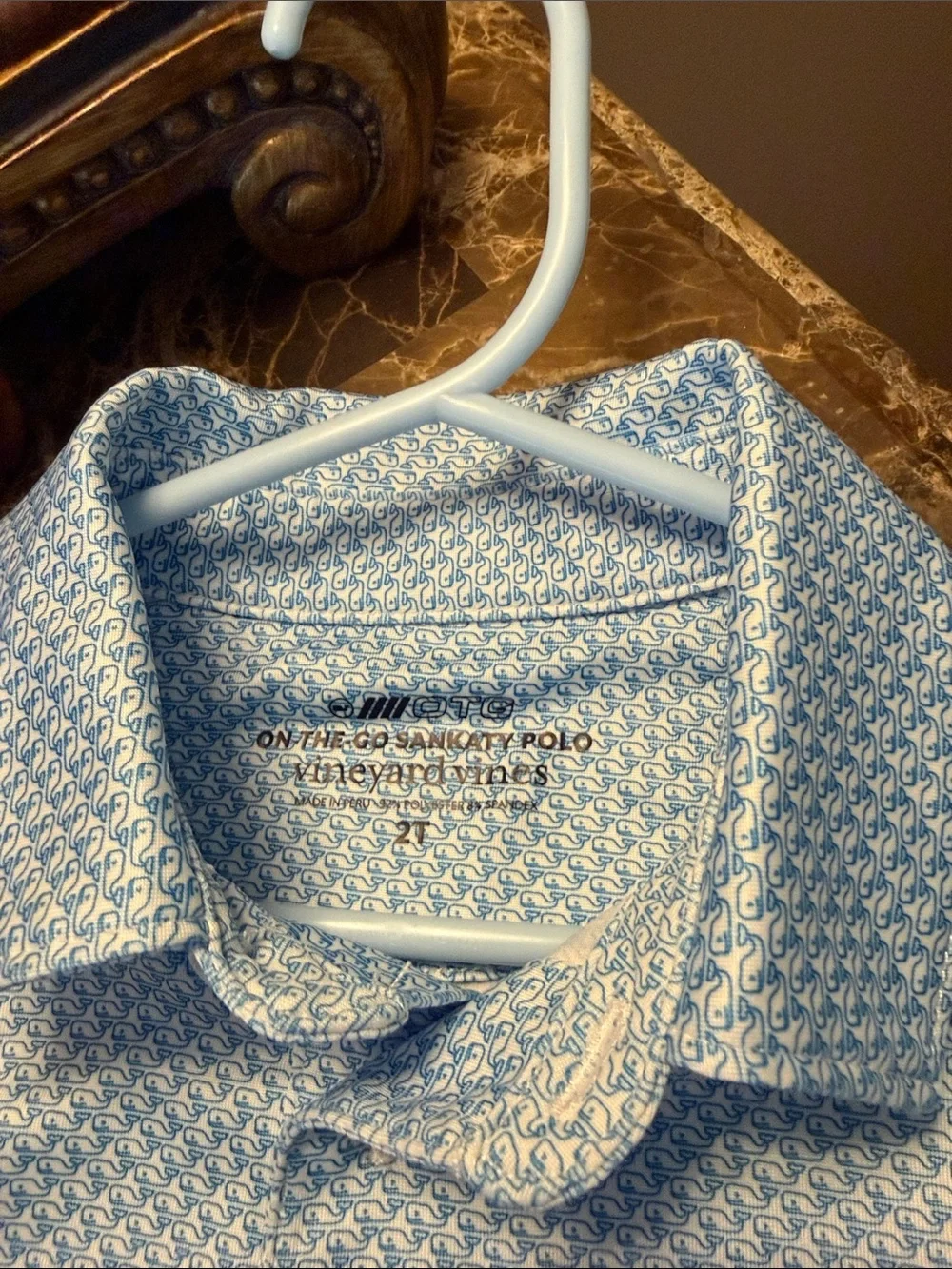 Vineyard Vines Light Blue Micro-Pattern Polo